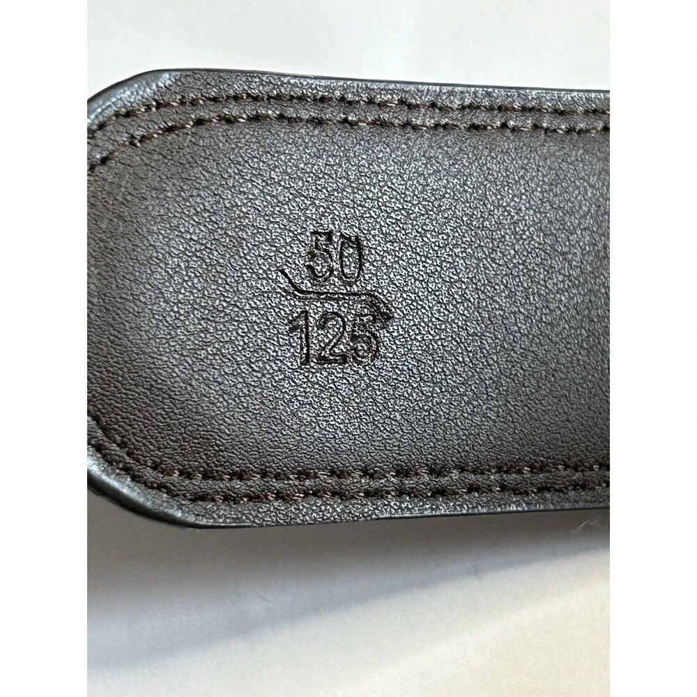 Men's Brown Belt with Silver Buckle Size 50